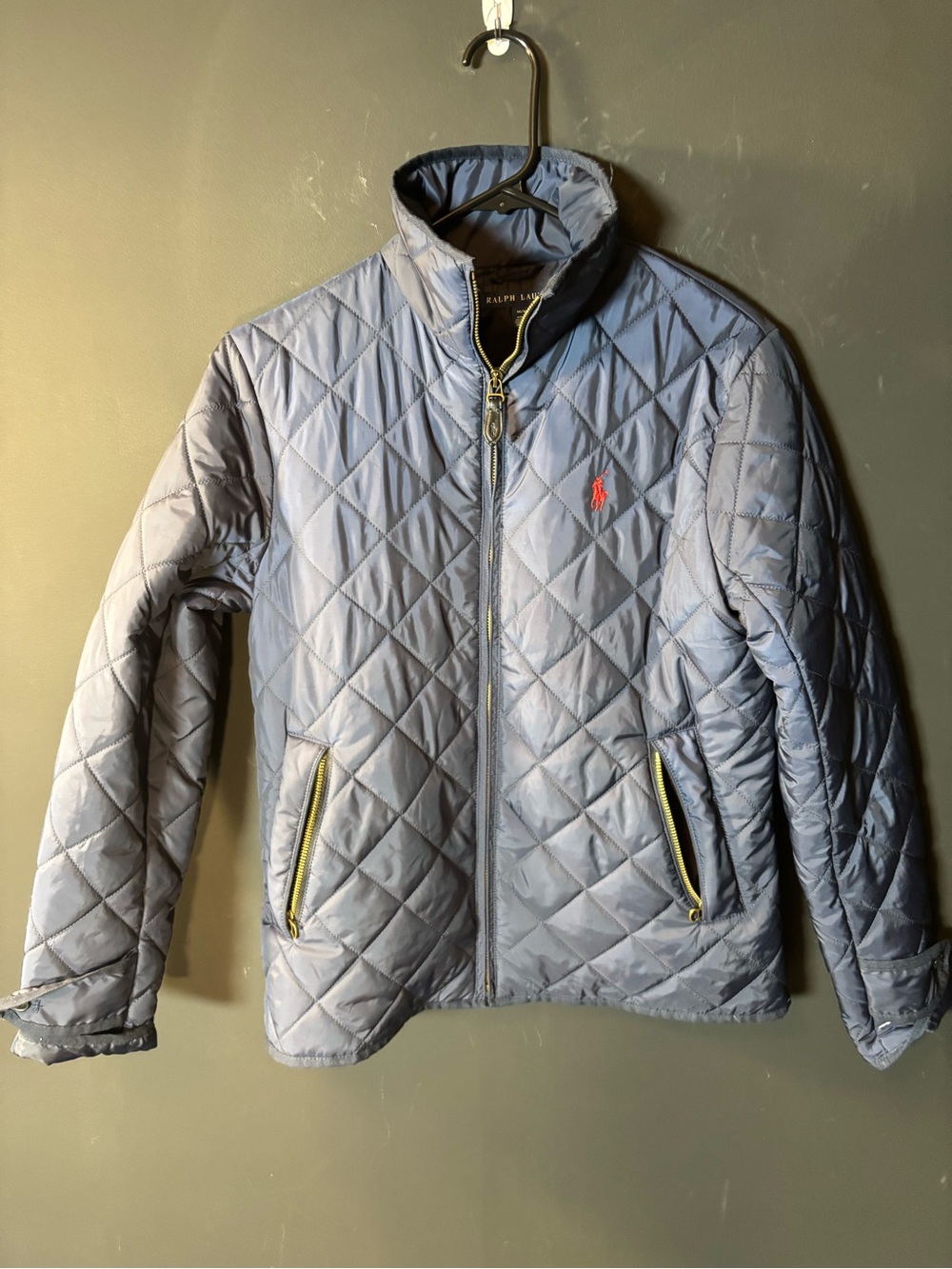 Ralph Lauren Quilted Navy Jacket with Polo Logo-Medium
